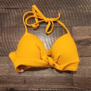 Orange Target Push Up Bikini Top